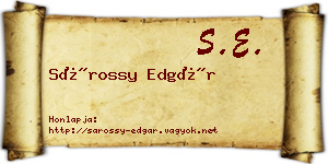 Sárossy Edgár névjegykártya